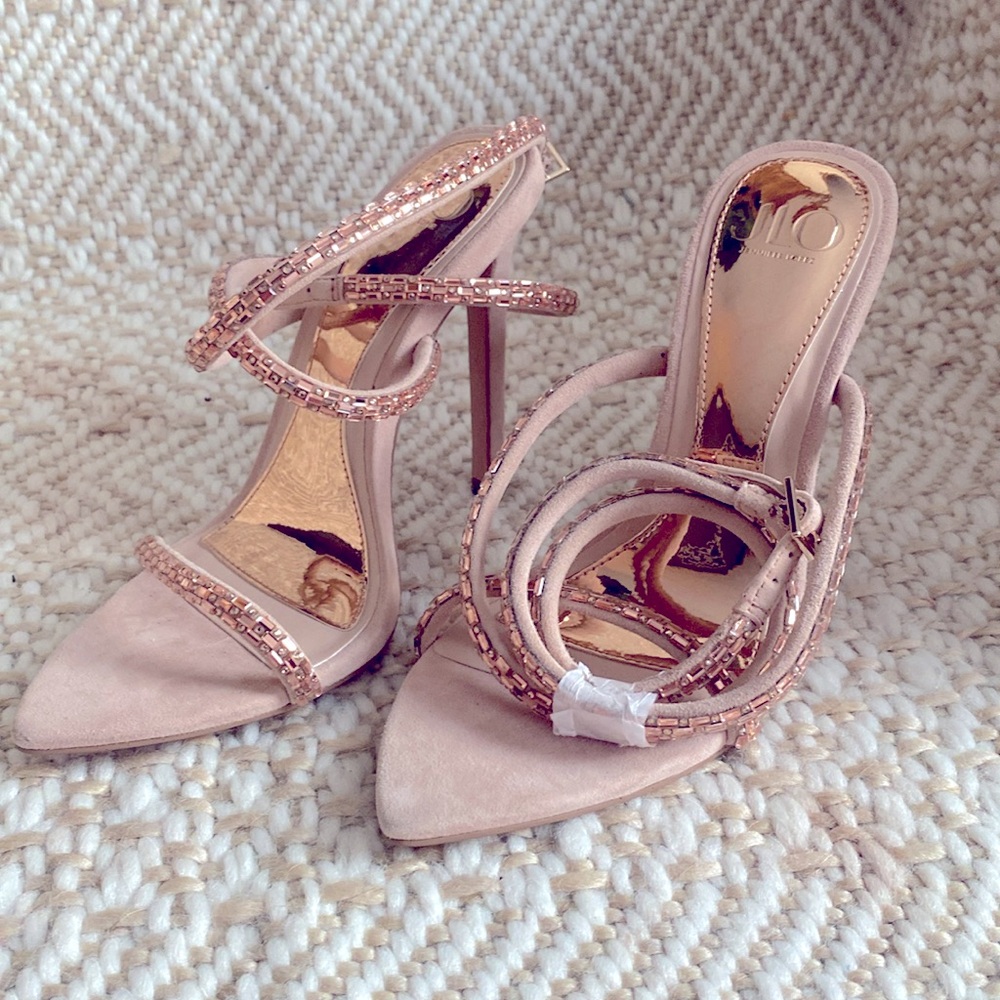 JLO Jennifer Lopez Heels w/Jeweled Straps